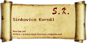 Sinkovics Kornél névjegykártya