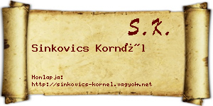 Sinkovics Kornél névjegykártya
