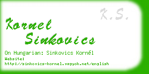 kornel sinkovics business card